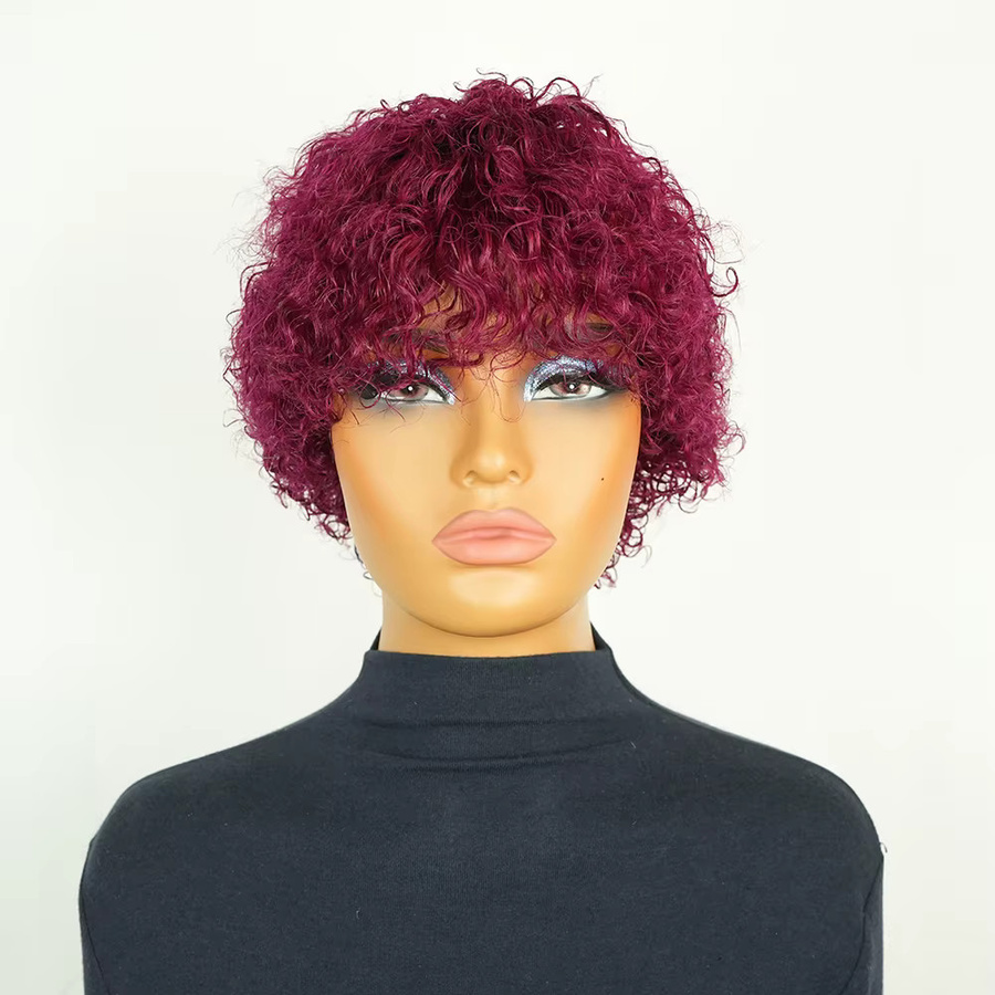 OYM HAIR Bob-Locken-Pixie-Perücke, Echthaar, Damen, Retro-Locken - Bild 7