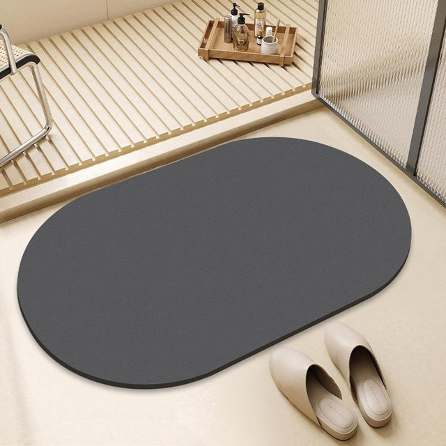 Saugfähige und rutschfeste Bodenmatte von Yiran Furniture in Grau, B/B: 60 x 90 cm - Bild 1