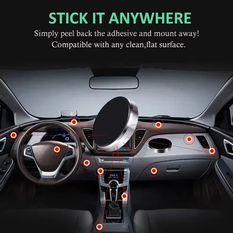 Universelle magnetische Auto-Handyhalterung in Schwarz für Dashboard und Wand, kompatibel mit iPhone, Xiaomi und Samsung - Bild 2