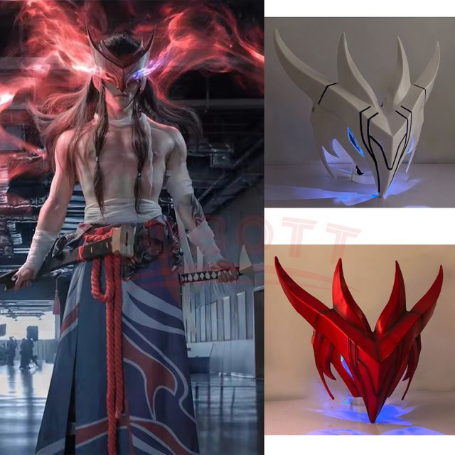 ZOBOTT LoL Anime Yone Cosplay Maske, Unisex, Bunt / Mehrfarbig - Bild 1