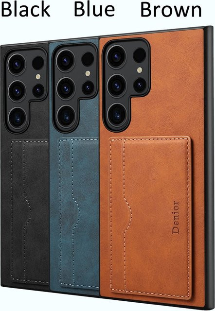 Samsung Hülle aus PU-Leder für S25 Ultra, S24 FE und S25 Edge mit Geldbörsenfunktion, Kartenfächern und Ständerfunktion - Bild 1