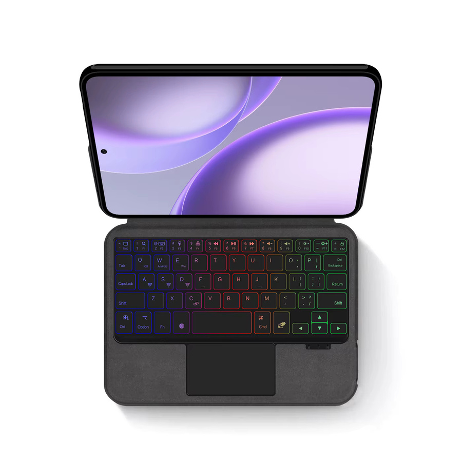AJIUYU Kabellose Bluetooth-Tastaturhülle für OPPO Pad Mini 2026 8,8 Zoll OPD2515 in Schwarz mit Smart Touchpad und Hintergrundbeleuchtung - Bild 2