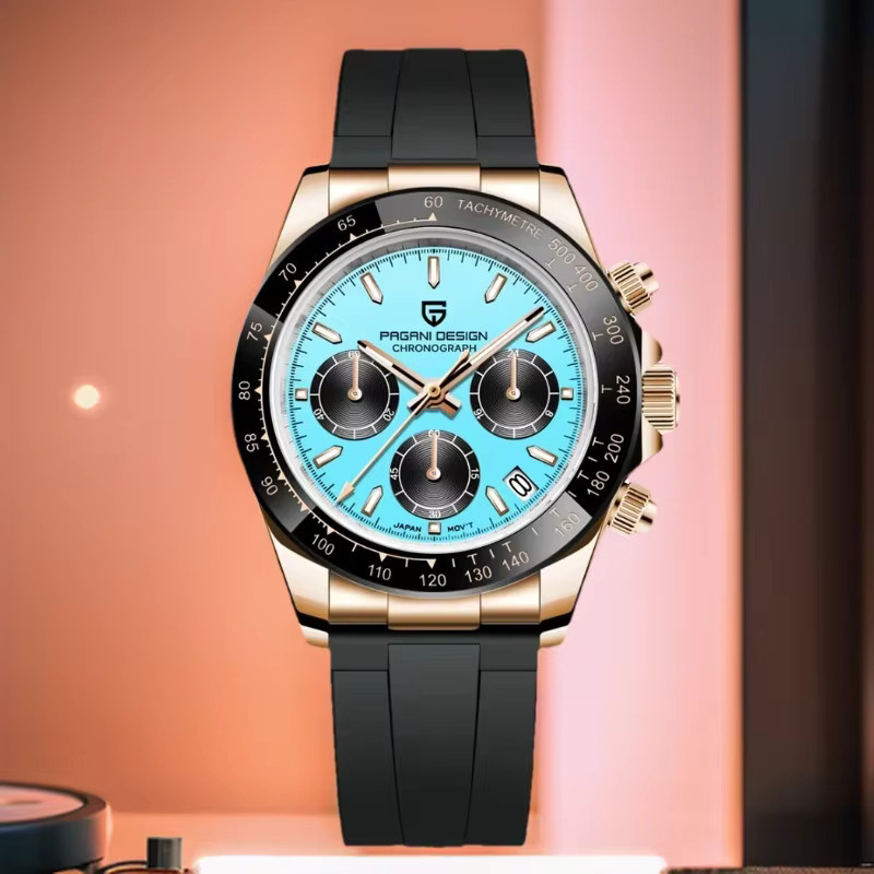 PAGANI DESIGN Chronograph, Quarz, Edelstahl, 40 mm, Blau, Herren - Bild 2