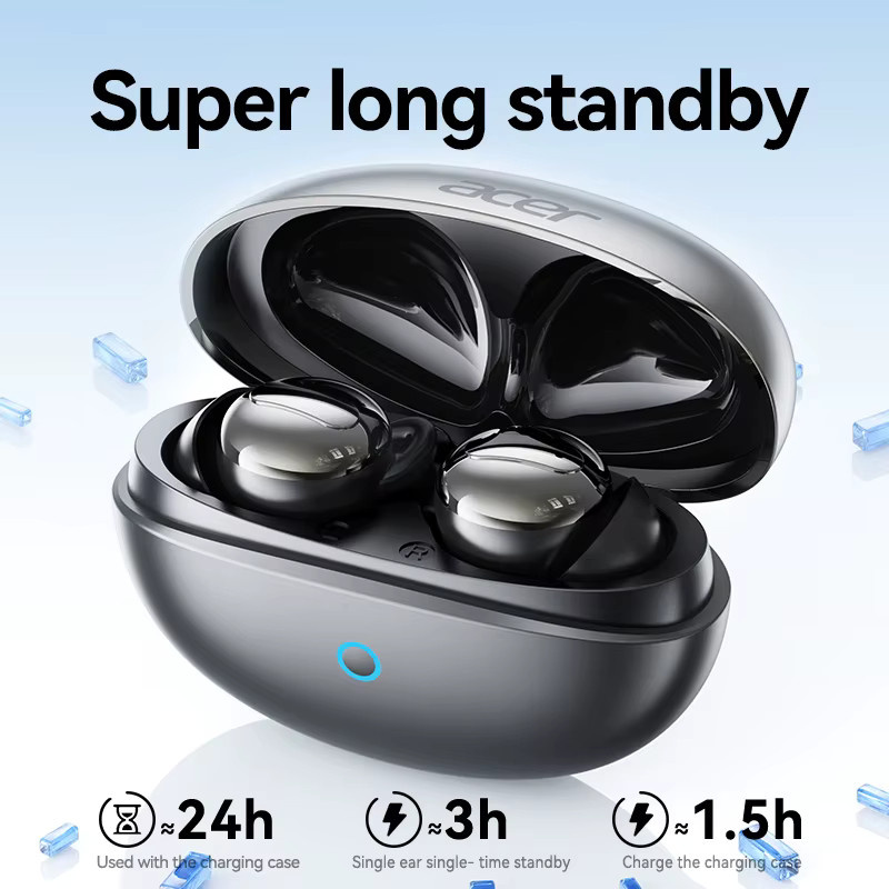 Acer Ohr799 Kabellose Bluetooth-Schlafkopfhörer in Schwarz mit In-Ear-Design und Geräuschunterdrückung für Anrufe - Bild 3