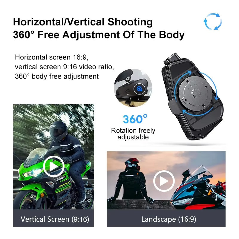 Kebedumei Motorrad Helm Headset mit 1080P Video Dashcam, Wifi Kamera Recorder DVR, drahtlose Freisprechen Funktion und HD Wasserdichte Kopfhörer in Schwarz - Bild 6