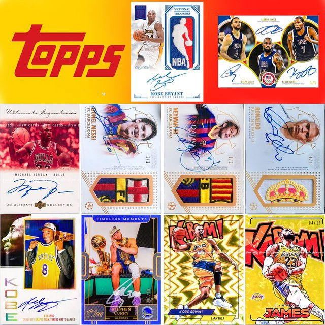 TOPPS Star-Karte Stephen Curry Kobe Bryant, Stoff-Sammelkarte, NBA - Bild 1