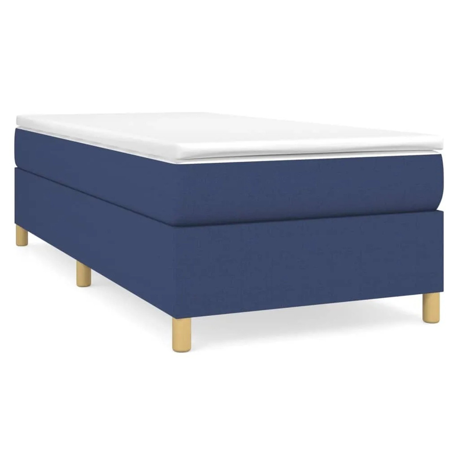 vidaXL Boxspringbett aus Stoff in Blau, B/T/H: 90 x 190 x 35 cm - Bild 2