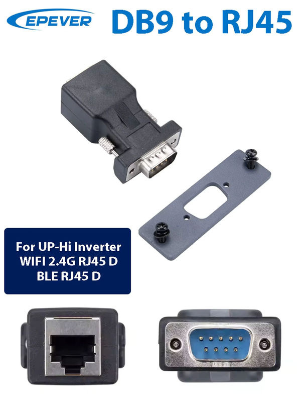 EPEVER DB9 auf RJ45 Steckerkopf-Konverter für WLAN 2,4 G und Bluetooth zur Verbindung mit UPower-Hi-Solarwechselrichtern, Schwarz - Bild 3