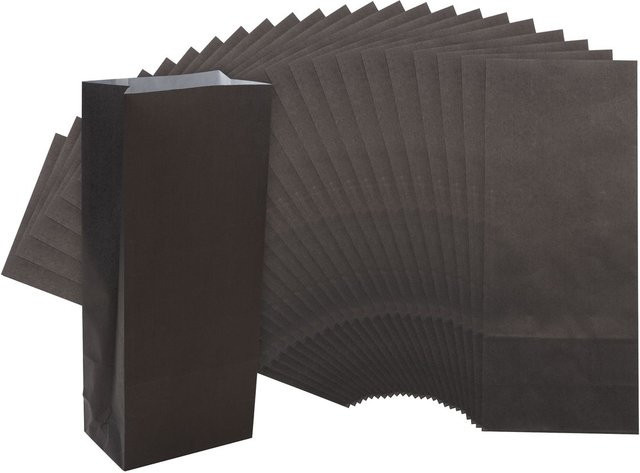 Rayher Papier-Blockbodenbeutel in Schwarz für Adventskalender, Weihnachten oder Kindergeburtstage, B/T/H: 24,0 x 25,0 x 6,0 cm - Bild 1