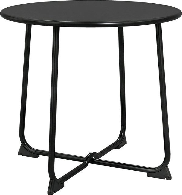 Outsunny Beistelltisch aus Metall rund in Grau, wetterfester Gartentisch für Balkon und Terrasse, B/T/H: 50 x 50 x 45,5 cm - Bild 1