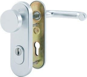 Hoppe ZT-SI-WSG Paris Griffgarnitur oval, Farbe Silber, eloxiertes Aluminium und Stahl, PZ E72 - Bild 1