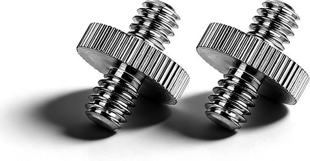 DIXSG Kamera-Adapter 1/4-Zoll-Stecker auf 1/4-Zoll-Stecker Doppelkopf-Konverter für Stativ und Mikrofon in Silber - Bild 1