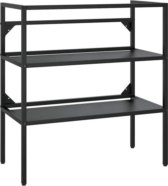 vidaXL Badezimmer Waschtischgestell aus Metall in Schwarz Matt, B/T/H: 79 x 38 x 83 cm - Bild 1