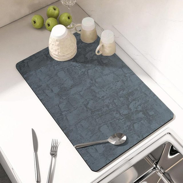 Saugfähige und rutschfeste Abtropfmatte von Yiran Furniture in Blau, B/B: 40 x 30 cm - Bild 1