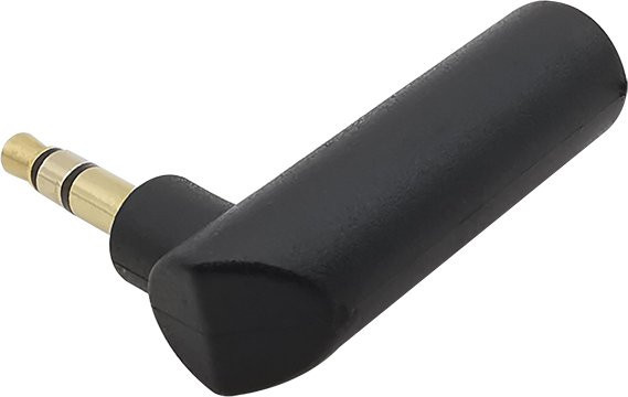 ALLiSHOP 3,5 mm Klinkenadapter Stereo-Audio-Adapter 3-polig, vergoldet, rechtwinklig 90-Grad-L-Form, Schwarz/Gold - Bild 1