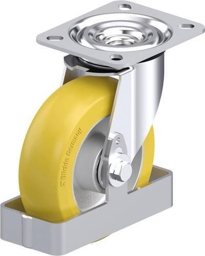 Blickle L-ALTH 125K-CO-FS Stahlblech-Lenkrolle in Silber mit 125 mm Rad-Durchmesser und 250 kg Tragfähigkeit - Bild 1