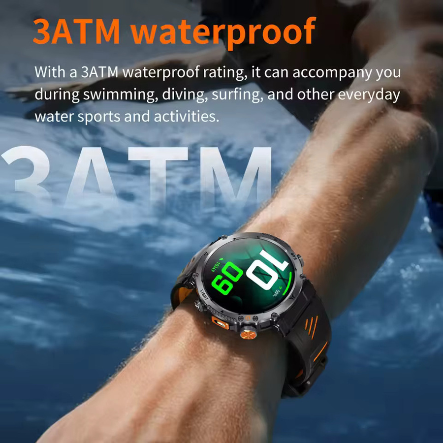 KULANNDER Smartwatch, GPS, Schwarz, 3 ATM, Herren - Bild 4