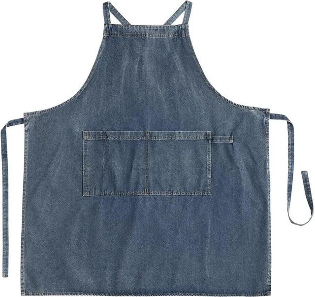 XYNN Jeansschürze aus Baumwolle in Blau für Küche, Gartenarbeit und Handwerk - Bild 1
