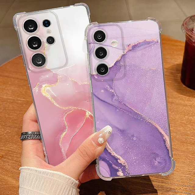 Handyhülle in Marmor-Optik für Samsung Galaxy S26 S25 S24 S23 Ultra S25 S24 FE A57 A37 A17 A56 A55 A36 A16 A15 5G aus transparentem Silikon - Bild 1