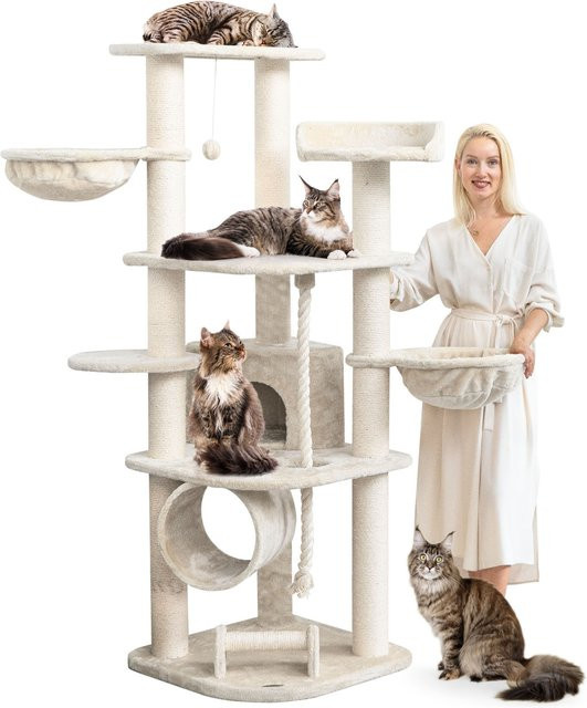 HAPPYPET Kratzbaum Parker XXL Stabil in Creme/Beige, Höhe: 171 cm - Bild 1