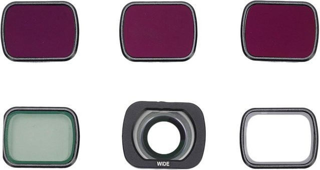 Igeteck 6 in 1 Luftbildkamera-Filterset für Flip Drone in Schwarz und Blau mit Weitwinkel, ND32, ND64, ND128, ND8, CPL und Soft Filter - Bild 1