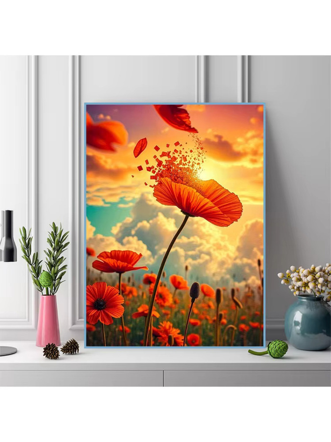 Evershine Diamant-Gemälde Gänseblümchen 5D-DIY-Set mit vollen Bohrern in Mehrfarbig, B/H: 20 x 30 cm - Bild 2
