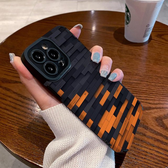 Silikon Handyhülle im Joint-Design für Apple iPhone Modelle in Orange und Schwarz - Bild 1