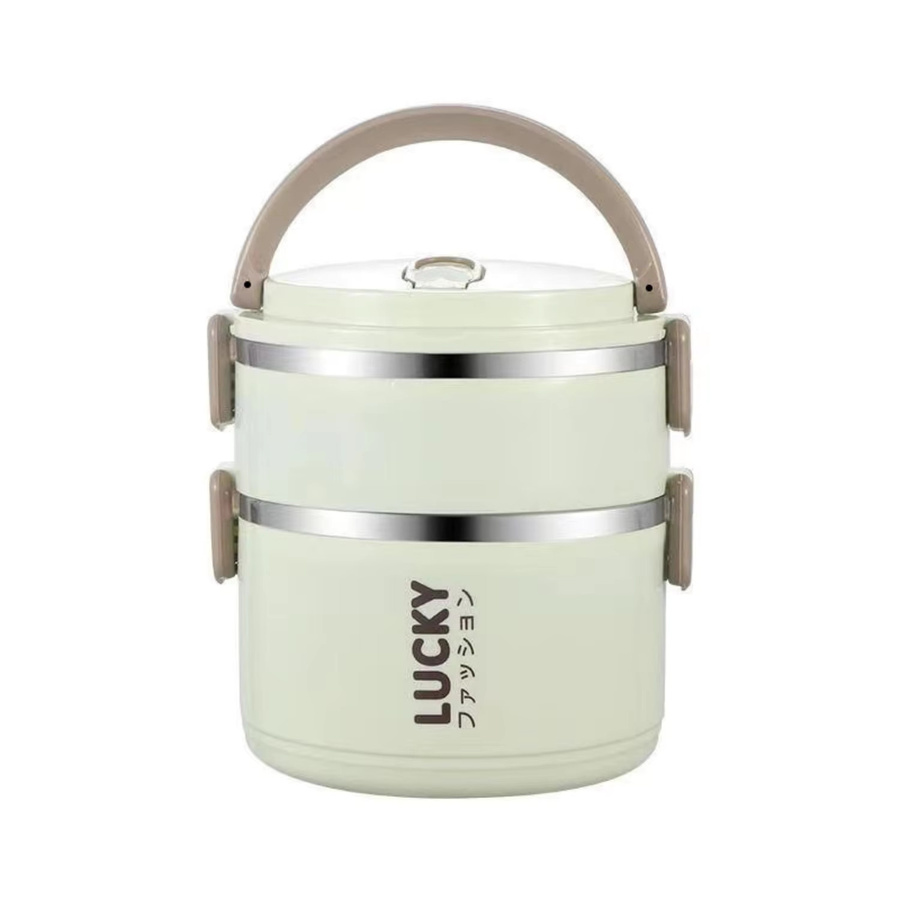 LUSQI Mehrschichtige Lunchbox mit Deckel aus Edelstahl und Kunststoff, BPA-frei, ideal für Schule und Büro - Bild 3