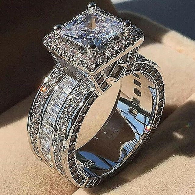 YIRAN Halo-Ring, Silber, Zirkonia, Damen - Bild 1