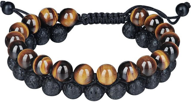 Neoglint Doppellagenarmband, Schwarz, Perle, Kristall, Herren - Bild 1