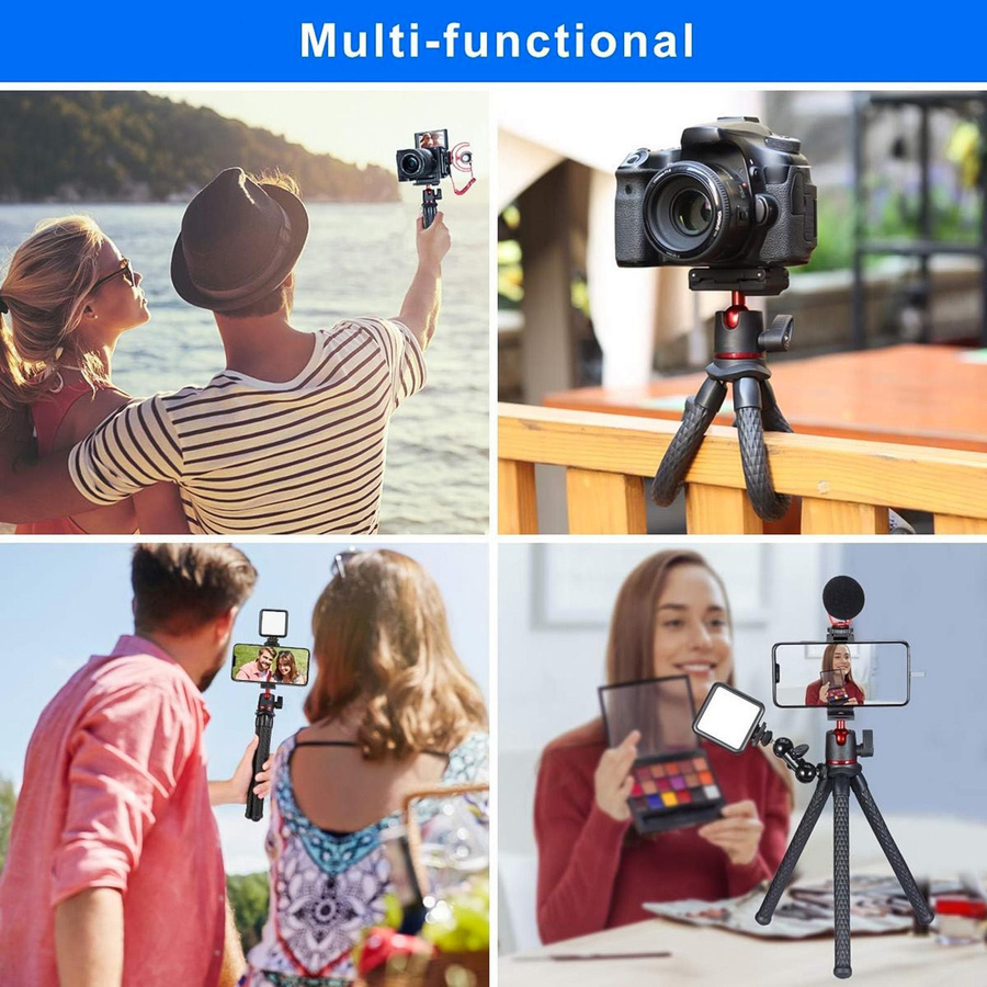 Ulanzi MT-11 Flexibles Octopus-Stativ mit 2-in-1 Plattformdesign und 360 Grad Einstellung, 1/4 Zoll Schraube, schwarz - Bild 5
