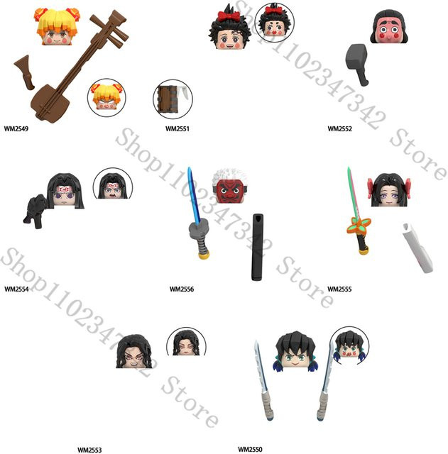 Potdemiel Mini-Bausteine Demon Slayer Figuren Set mit Daki, Giyuutarou, Douma und Kibutsuji Muzan in Mehrfarbig - Bild 1