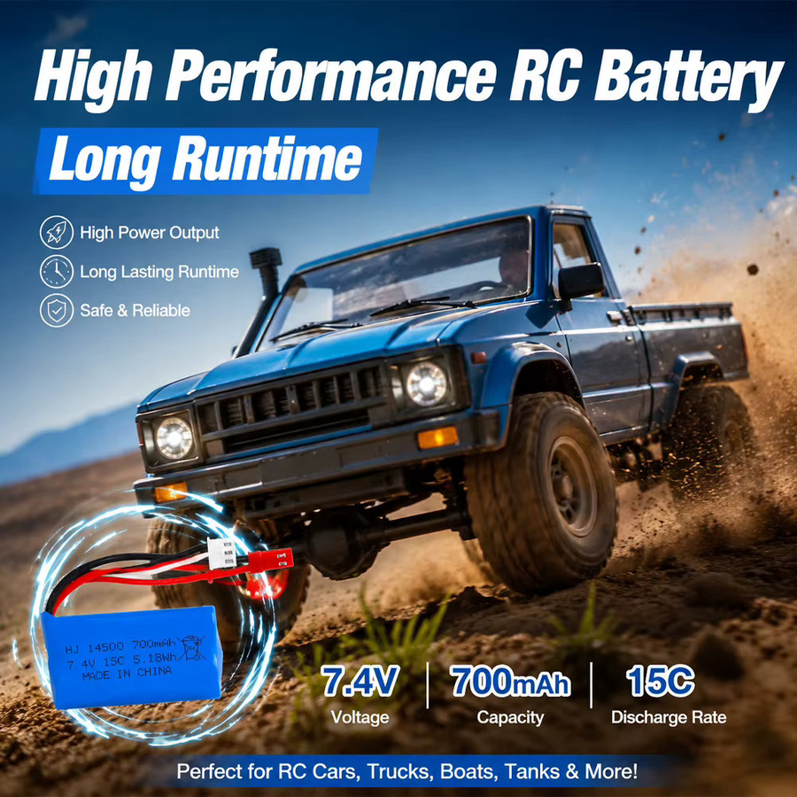 WLtoys Li-Ionen-Akku 2S 7,4V 700mAh mit JST-Stecker in Blau für RC-Autos, LKWs und Boote - Bild 2