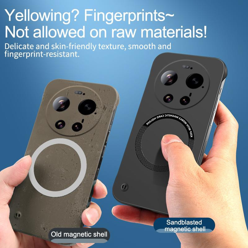 Rahmenlose magnetische Schutzhülle für Xiaomi 17 Ultra 5G mit kabellosem Laden in Schwarz, Blau, Gelb, Orange oder Beige - Bild 3