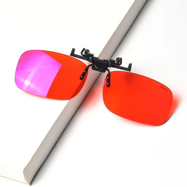 SHINU Polarisierte Sonnenbrille, Aufsteckbrille, randlos, grau, Gelbe Gläser, Herren - Bild 1