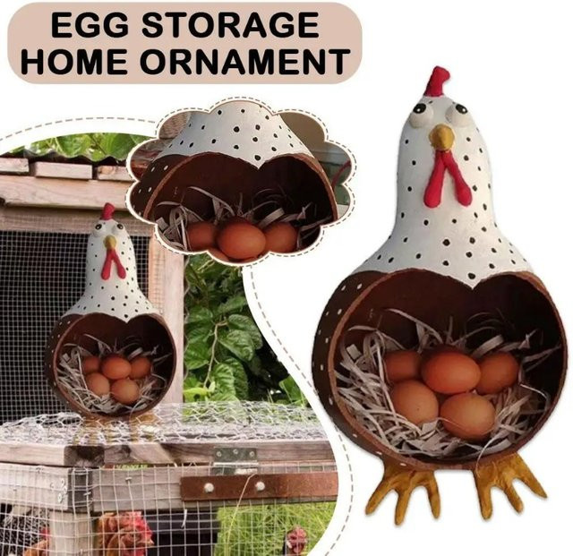 Jiahomily Huhn Ornament als kreative Eierlagerung und Dekoration für Haus und Garten - Bild 1