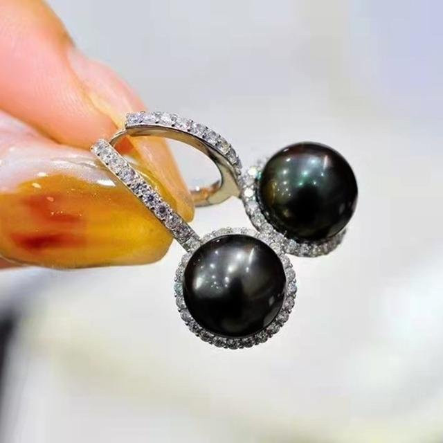Wucifang Jewelry Ohrringe, schwarze Imitationsperlen, Damen - Bild 1