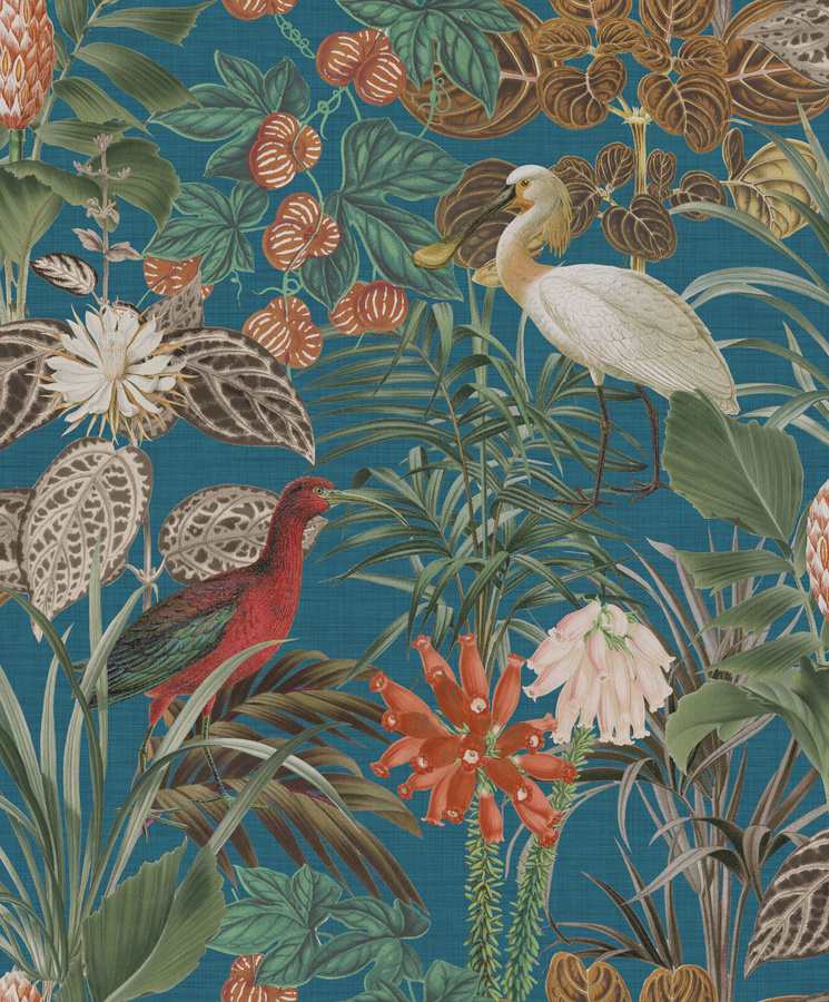 Omexco Wandtattoo Mural The Wading Birds BOP501 Multicolour Non-Woven Tapete mit Tier- und Pflanzenmotiven im Mid-Century Stil - Bild 1