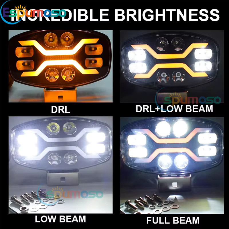 QIDEWIN 9 Zoll LED-Arbeitsscheinwerfer für Scania Offroad Lkw mit 100W und 22000LM in Weiß und Gelb - Bild 3