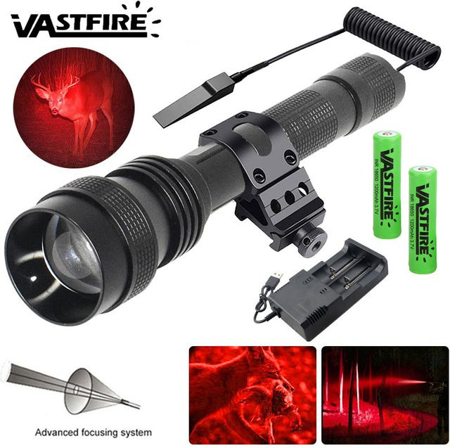 VASTFIRE Taktische Taschenlampe mit Fokusfunktion und Fernbedienung in Schwarz und Multicolour - Bild 1