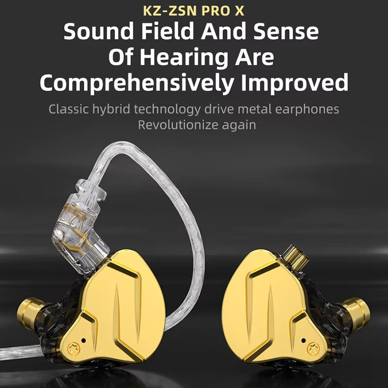 KZ ZSN PRO X Hybrid Drive HIFI In-Ear Kopfhörer mit Metallgehäuse in Gold - Bild 3