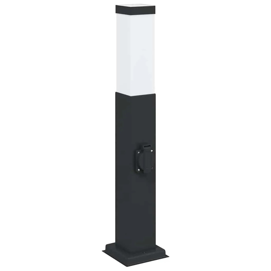 vidaXL Pollerleuchte Schwarz aus Edelstahl mit E27 Fassung, IP44 Schutzklasse, Höhe: 50 cm - Bild 2