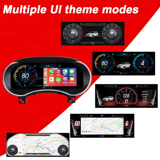 YANFU Digitales Auto-Instrumentencluster mit Carplay für Dodge Durango 2008 bis 2021, Virtuelles Cockpit Dashboard Panel, Schwarz - Bild 1