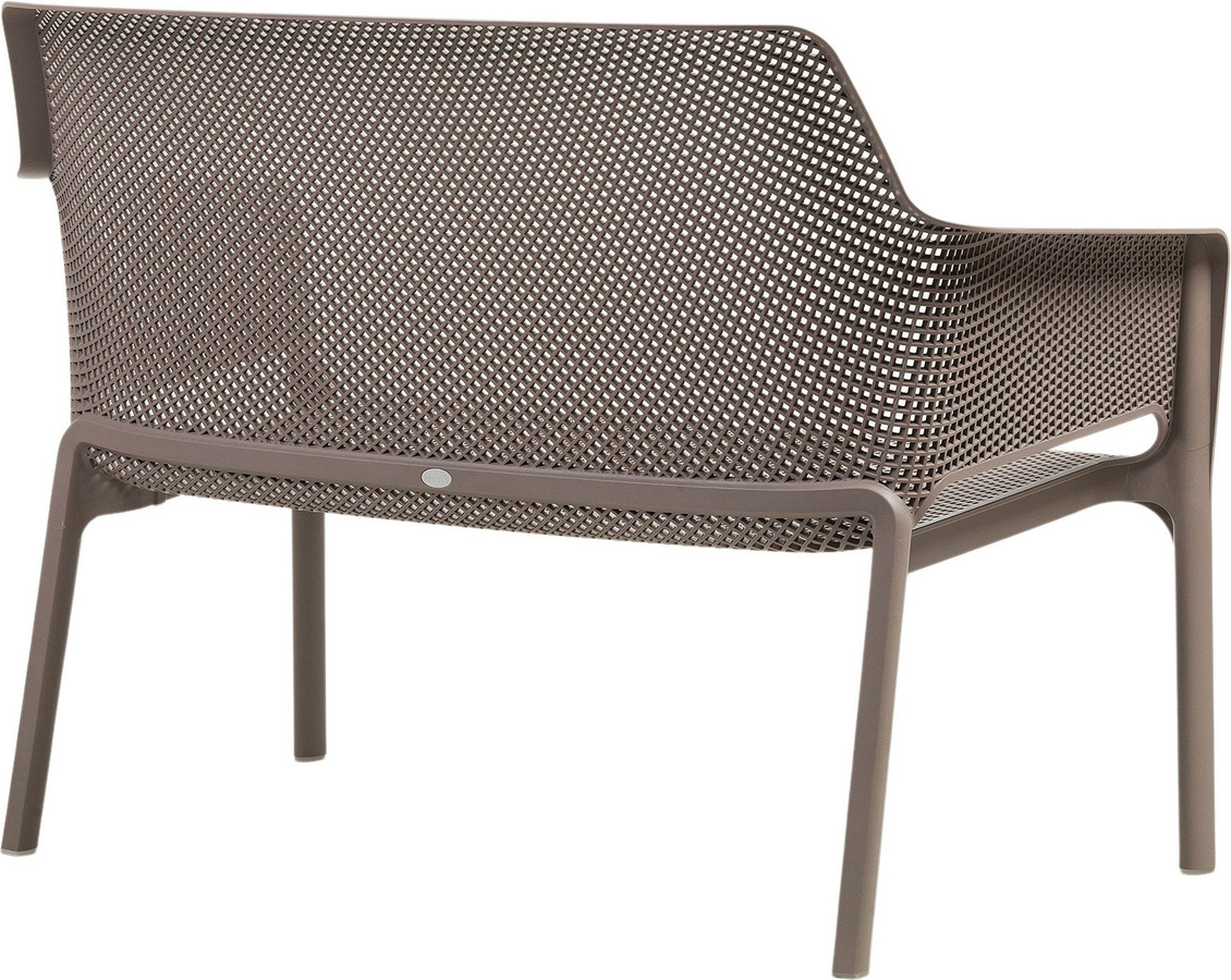 Nardi Net Bank Gartenbank aus wetterfestem Kunststoff in Beige und Braun mit Armlehnen - Bild 2