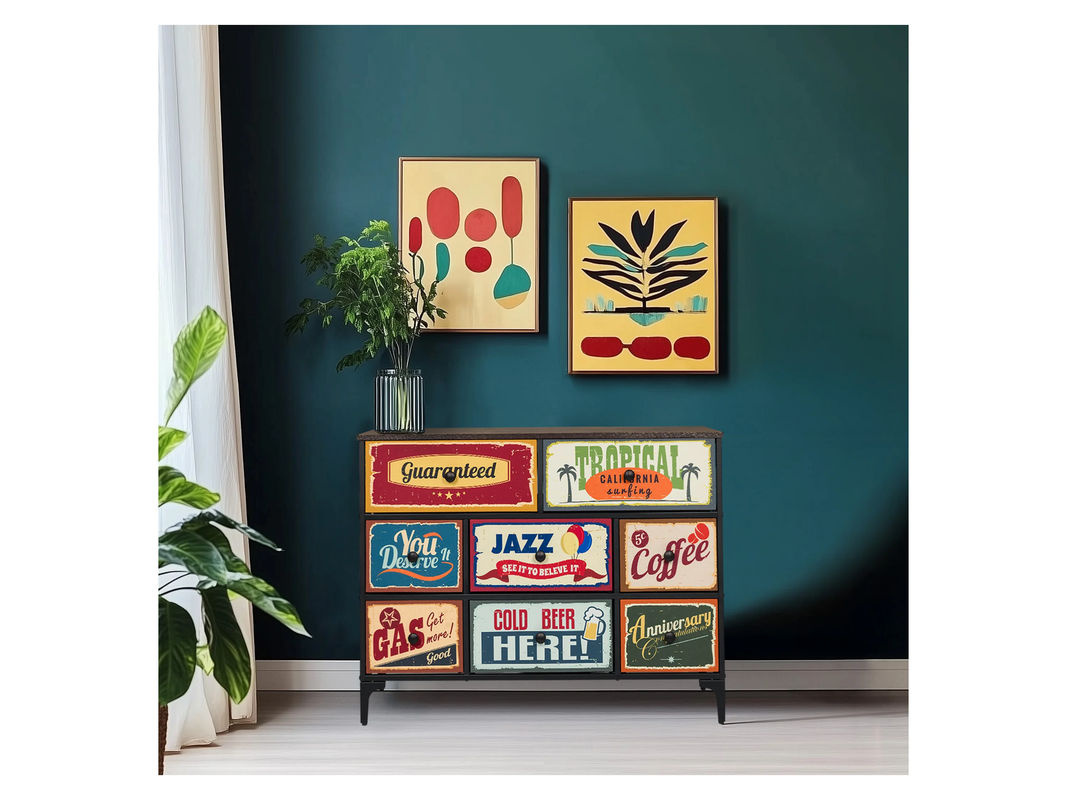 hjh LIVING Kommode AMERIKO mit 8 Schubladen in Multicolour im American-Vintage-Stil, B/T/H: 77 x 45 x 30 cm - Bild 3