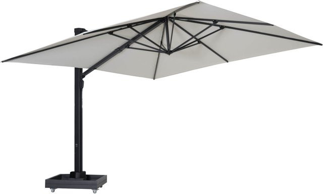 OUTFLEXX Ultimate L Ampelschirm Anthrazit Creme mit befüllbarem Schirmständer B/B: 400 x 400 cm - Bild 1