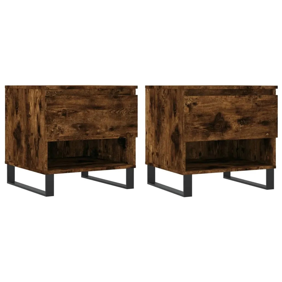 vidaXL Couchtisch Set aus 2 Stück in Räuchereiche, modernes Design für dein Wohnzimmer, B/T/H: 50 x 46 x 50 cm - Bild 2