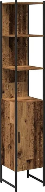 vidaXL Badezimmerschrank Altholz Braun mit Regalfächern und Schranktüren B/T/H: 33 x 33 x 185,5 cm - Bild 1