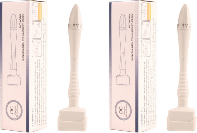dr.tattoo Derma Roller Stempel, 2 Stück, 140 einstellbare Nadeln, Unisex - Bild 1