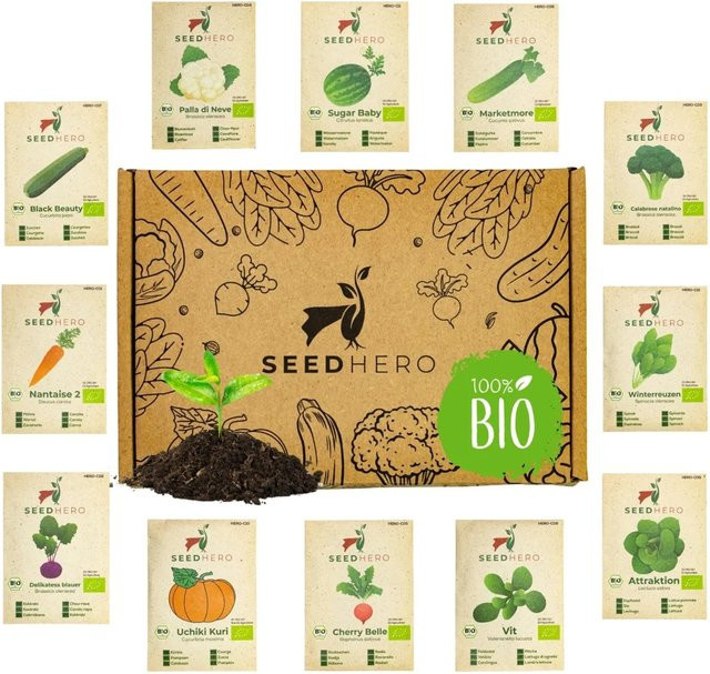 Seedhero BIO Gemüsesamen Set mit 12 verschiedenen Sorten - Bild 1